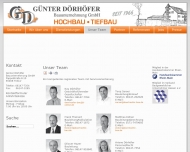 Website Günter Dörhöfer Bauunternehmung