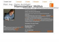 Website Hanspeter Höhn, freier Architekt