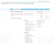 Website Willudt Hans-Jörg Dr. , Zimmer Jürgen Dr. Zahnarztpraxis
