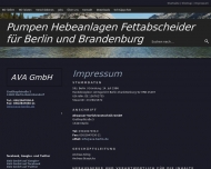 Website AVA Abwasser-Verfahrenstechnik