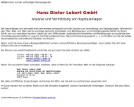 Bild Lebert Hans Dieter GmbH Analyse und Vermittlung von Kapitalanlagen