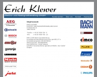 Website Klewer Erich Elektro- u. Radio Gro�handlung
