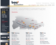 Website BAW Baumaschinen-Vertrieb