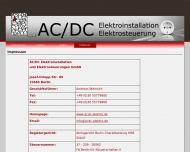 Website AC/DC Elektroinstallation und Elektrosteuerungen