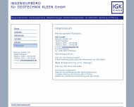 Website Ingenieurb�ro f�r Geotechnik Kleen