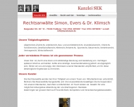 Website Simon, Evers & Dr. Klimsch Rechtsanwälte