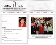 Website ALMA Steuerberatung  gesellschaft