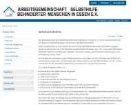Website Arbeitsgemeinschaft Selbsthilfe Behinderter Essen