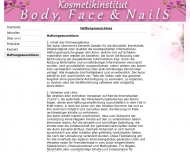Website Kosmetikinstitut Body Face & Nails am Wilhelmplatz