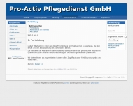 Website Pro Activ Pflegedienst