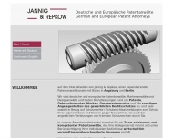 Website JANNIG & REPKOW – Deutsche und Europäische Patentanwälte, Berlin und Augsburg