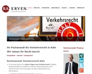 Website Thomas Erven – Fachanwalt für Verkehrsrecht