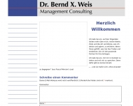Bild Dr. Bernd X. Weis . Management Consulting