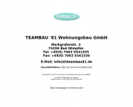 Website TEAMBAU'81 Wohnungsbau
